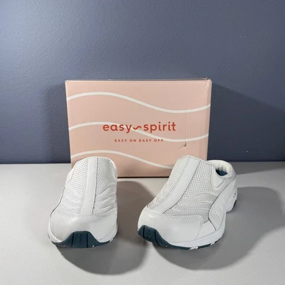 Easy Spirit Traveltime Womens White Leather Mesh Walking Clog Mule Shoes 7WW - Picture 4 of 11